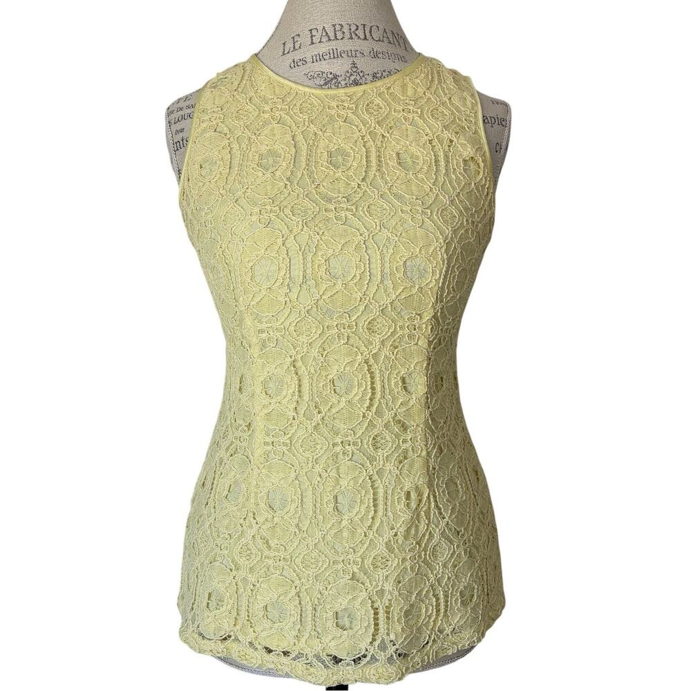 Banana Republic Yellow Crochet Lace Sleeveless Tank Blouse Top Size 4 (small)